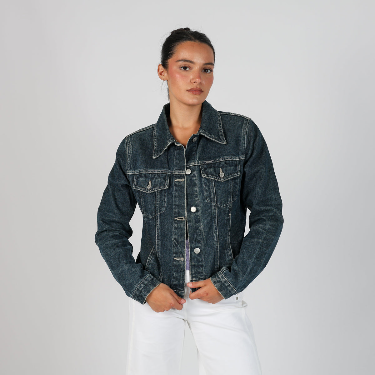 Blue Y2K Etnic Sisters Denim Jacket (S)