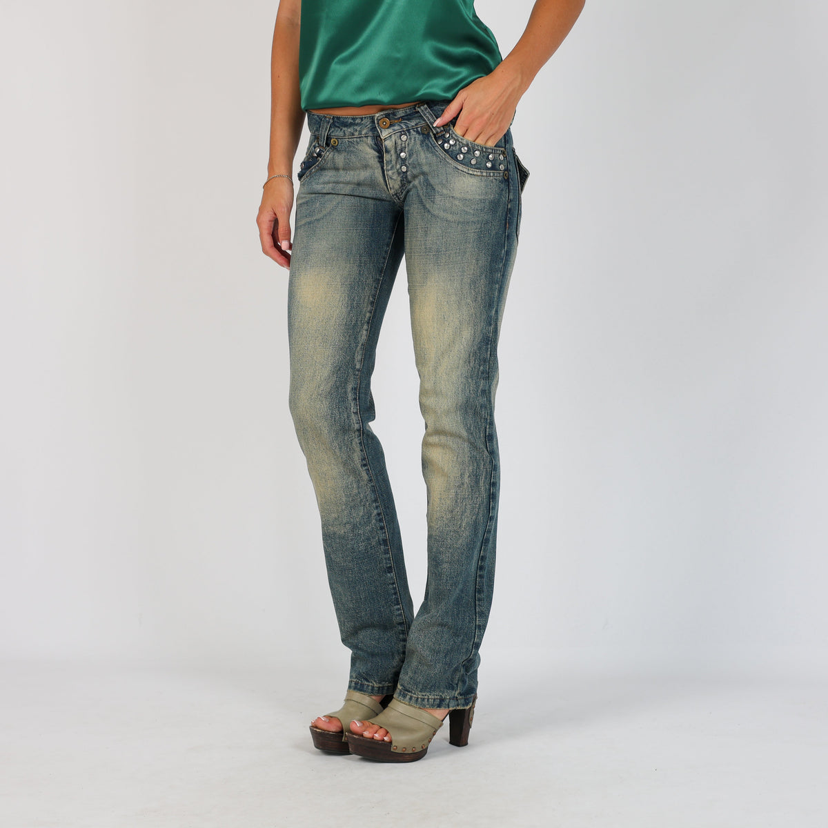Blue Y2K D. Belfort Straight Jeans (S)