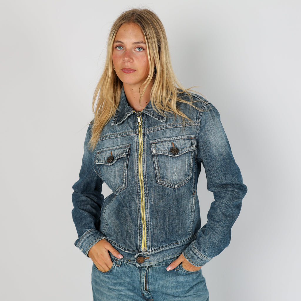 Light Blue Y2K Studio Jeans Denim Jacket (M)