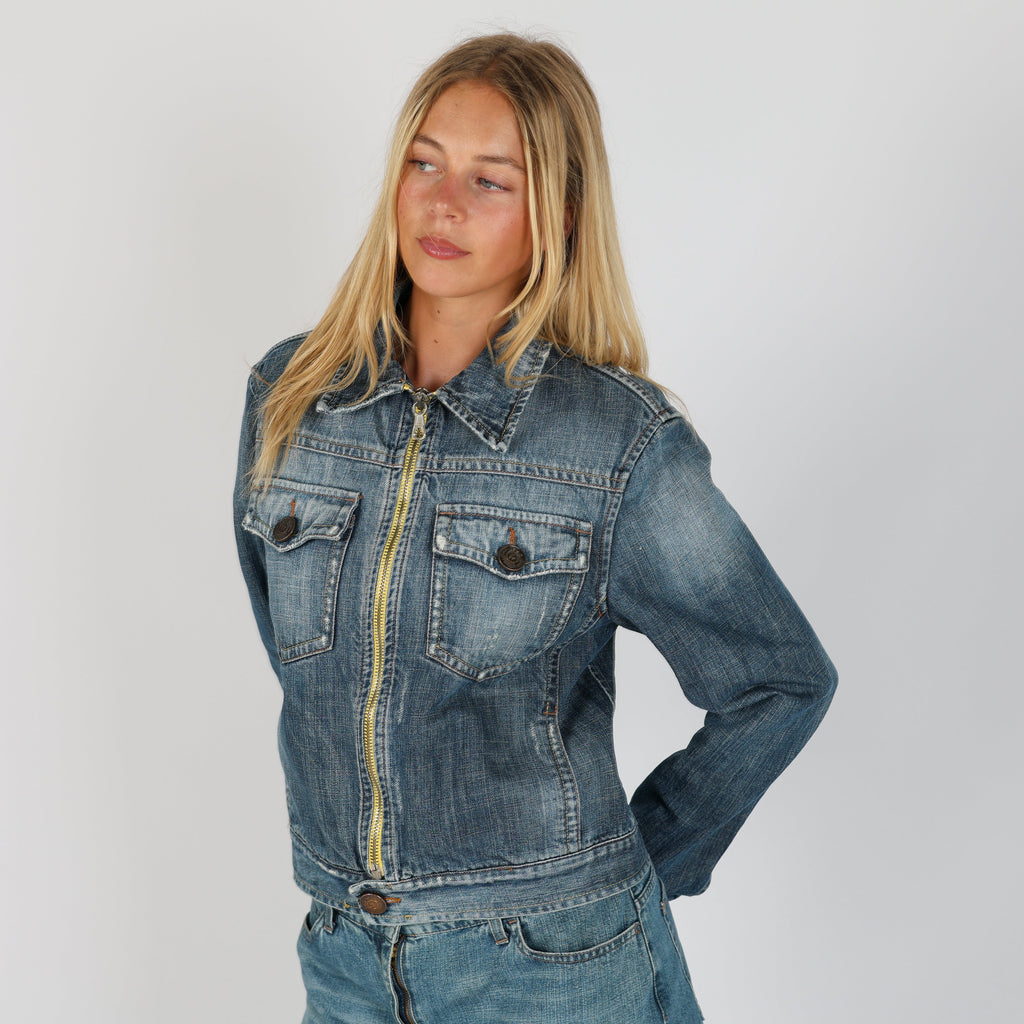 Light Blue Y2K Studio Jeans Denim Jacket (M)