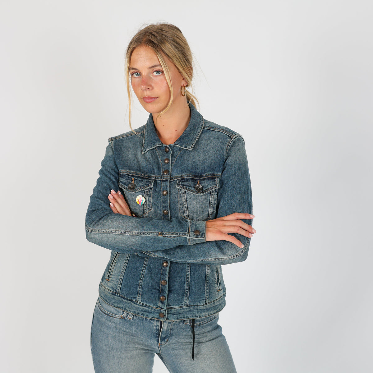 Blue Y2K Fornarina Jeans Denim Jacket (S)