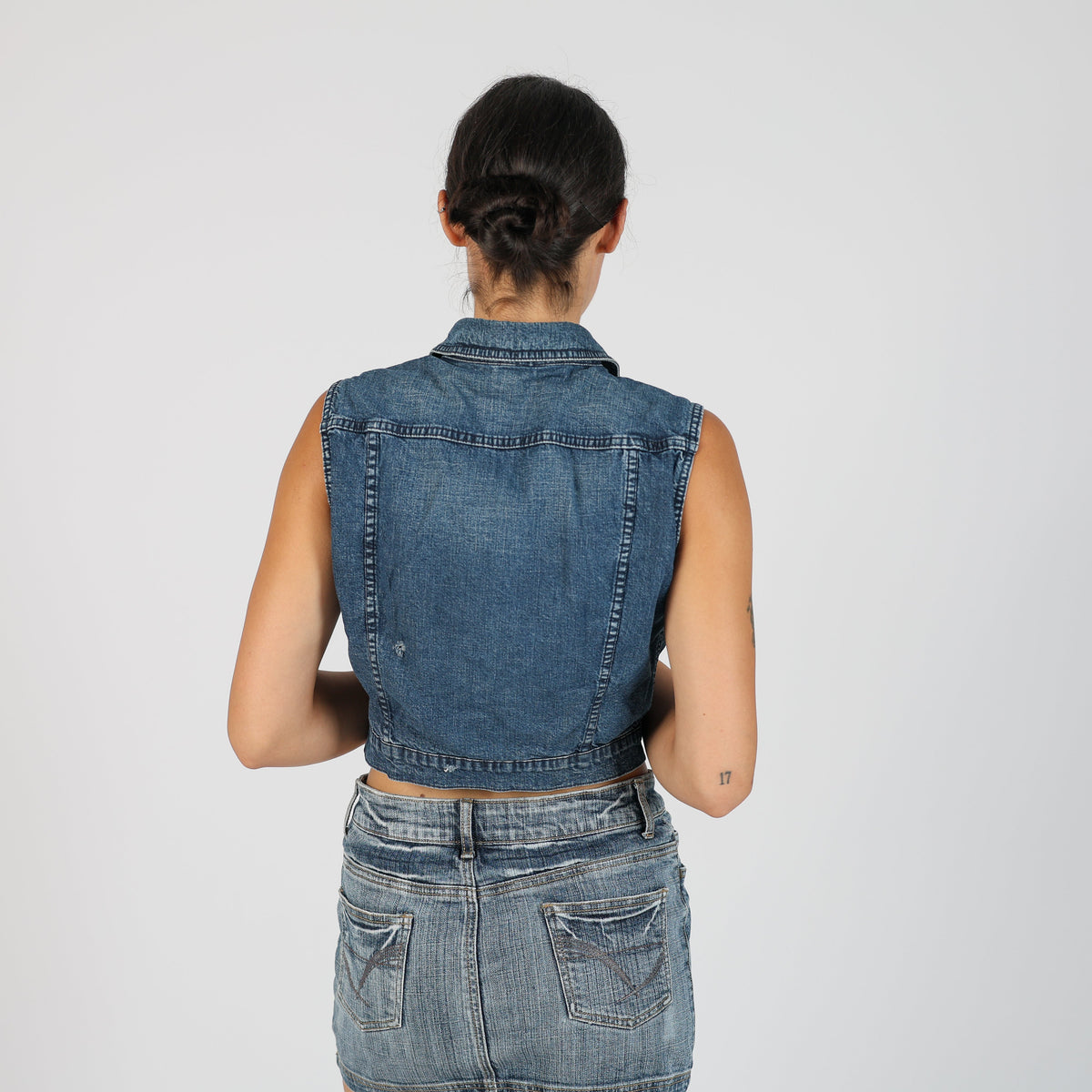 Blue Y2K Sisley Denim Waistcoat (S)