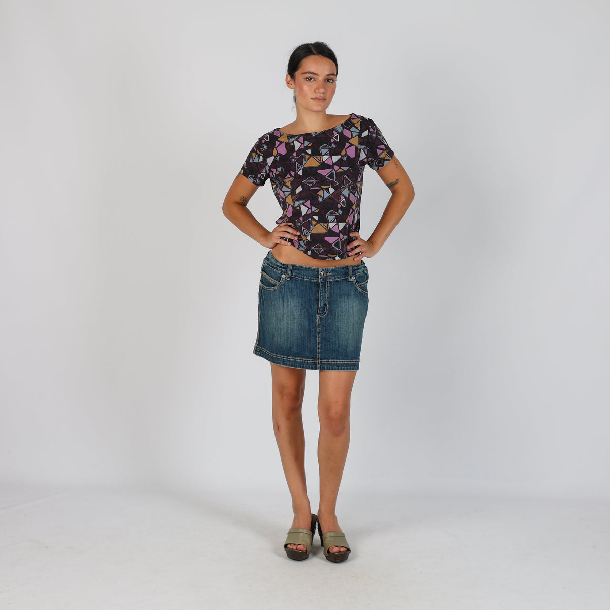 Blue Y2K Denim Mini Skirt (L)