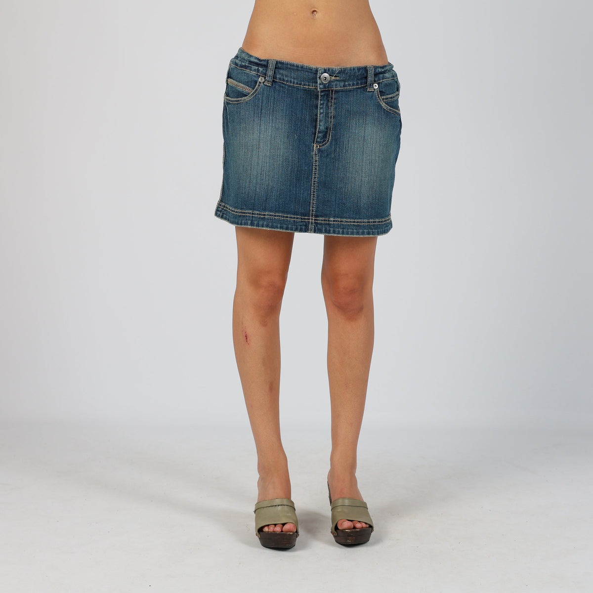 Blue Y2K Denim Mini Skirt (L)
