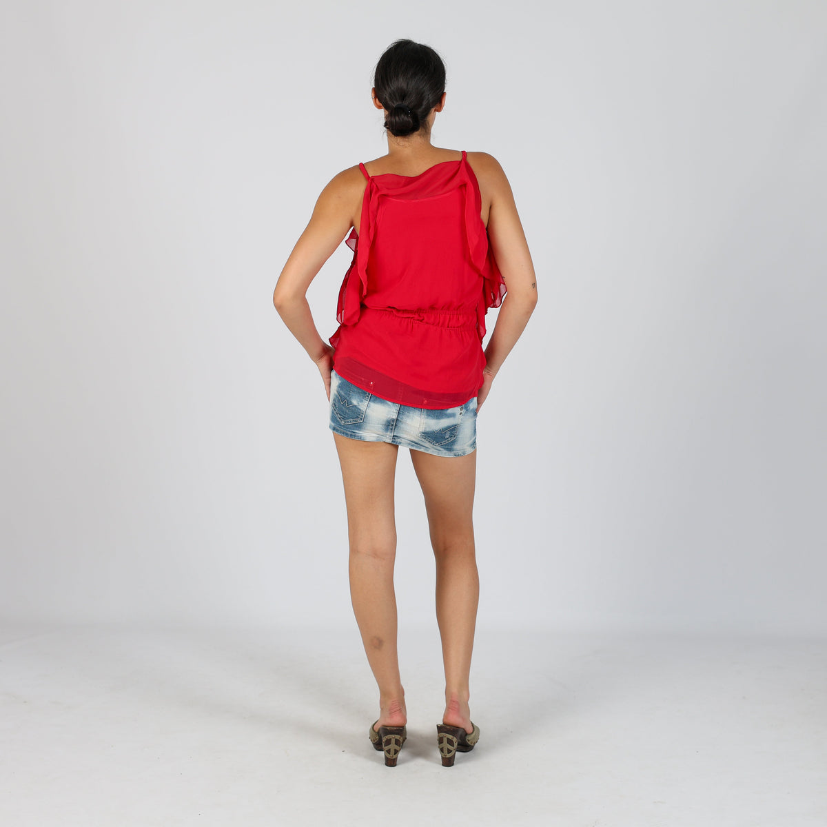 Blue Y2K Denim Mini Skirt acid wash (XS)