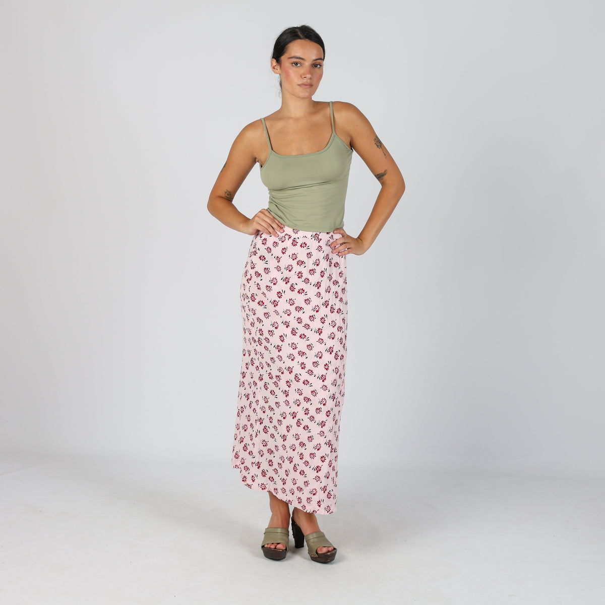 Baby Pink Y2K s.Oliver Printed Maxi Skirt (XXS)