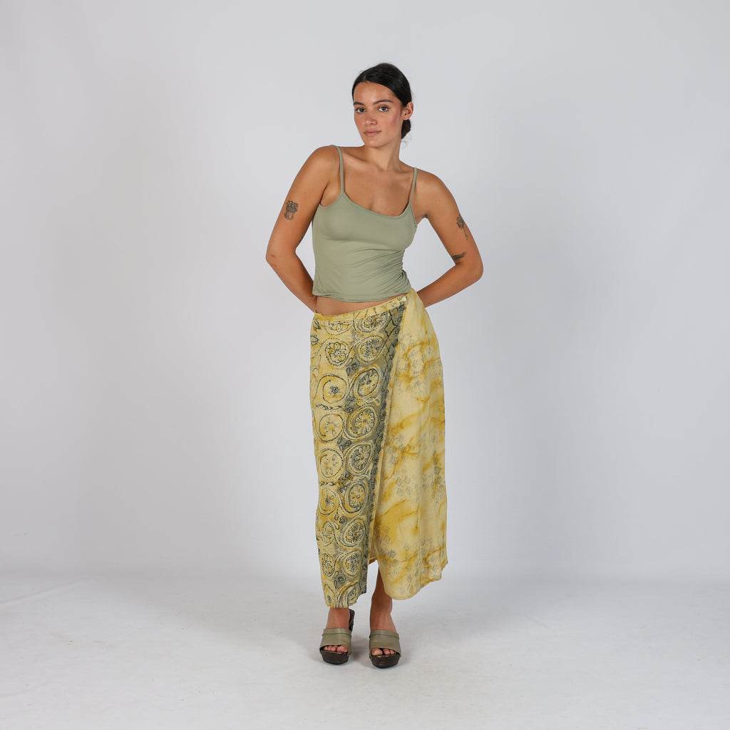 Yellow Y2K Dream Wrap Skirt (L)