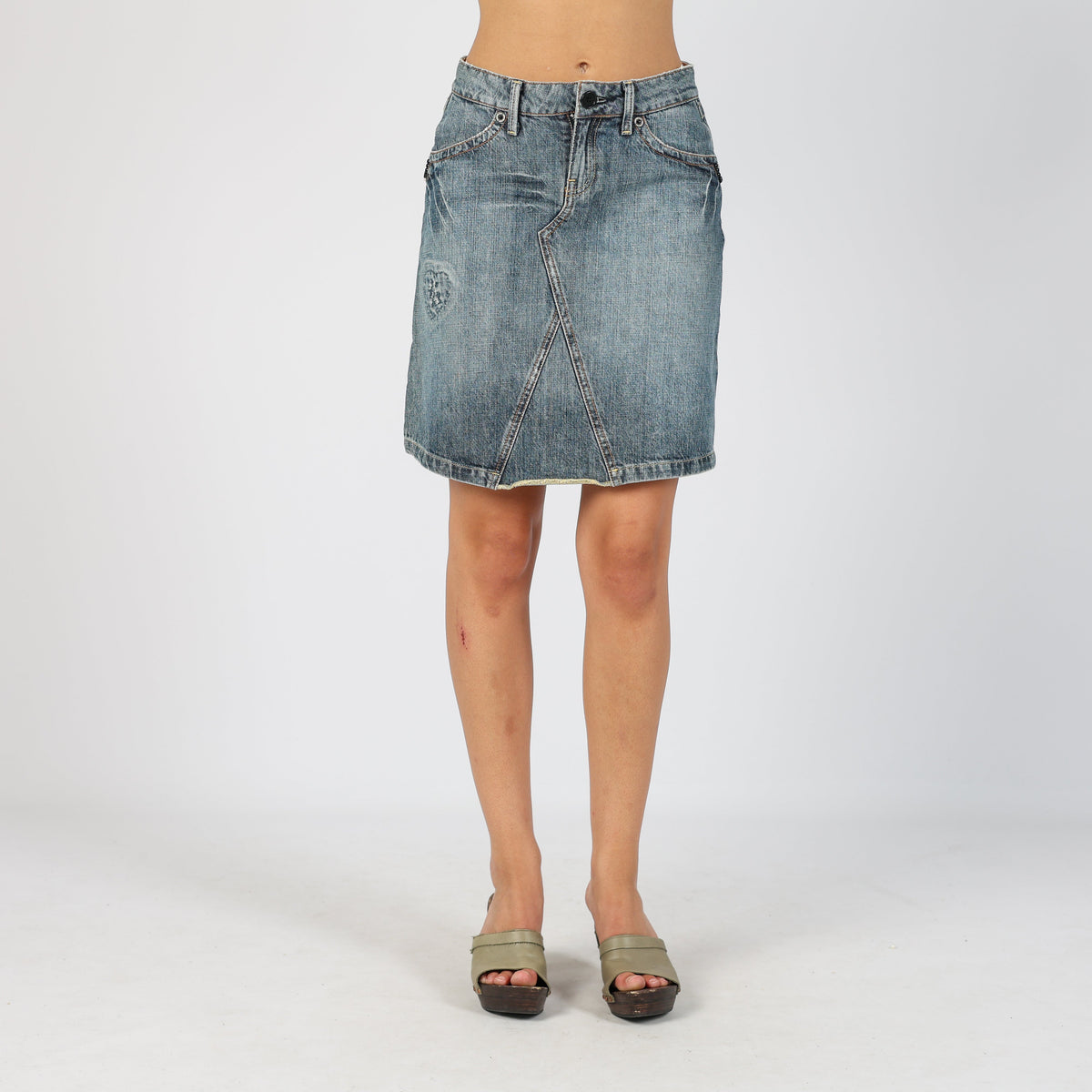Blue Y2K NewPenny Denim Midi Skirt (S)