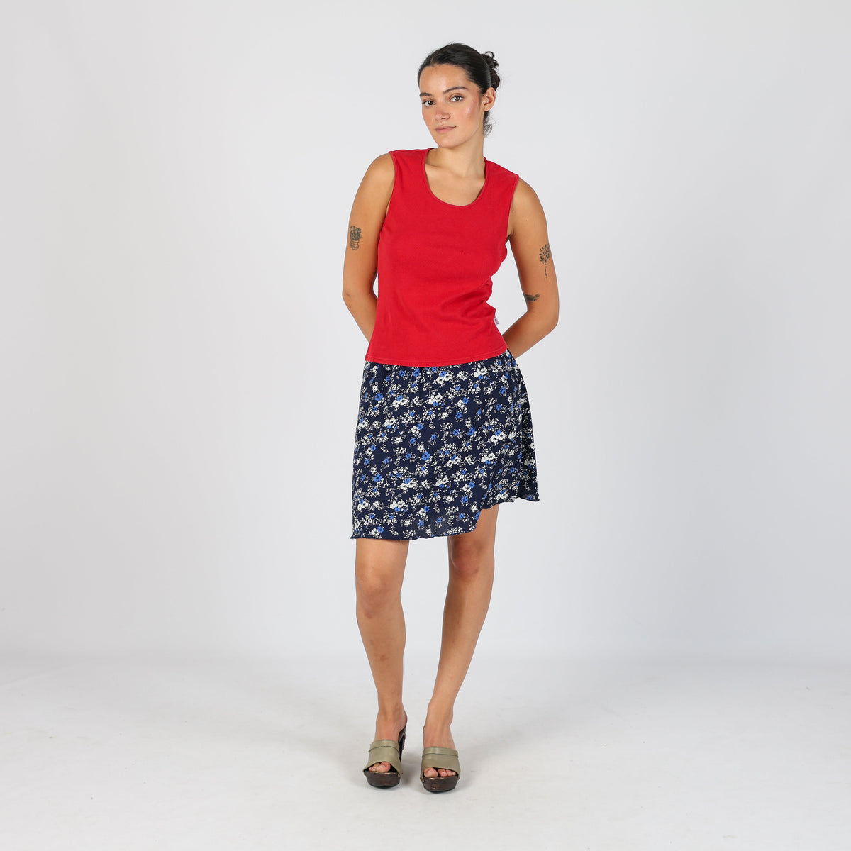 Blue Y2K BlueMotion Woven Midi Skirt (S)