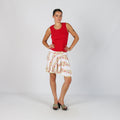 White Y2K Yo Soy Feliz Woven Midi Skirt (XS)