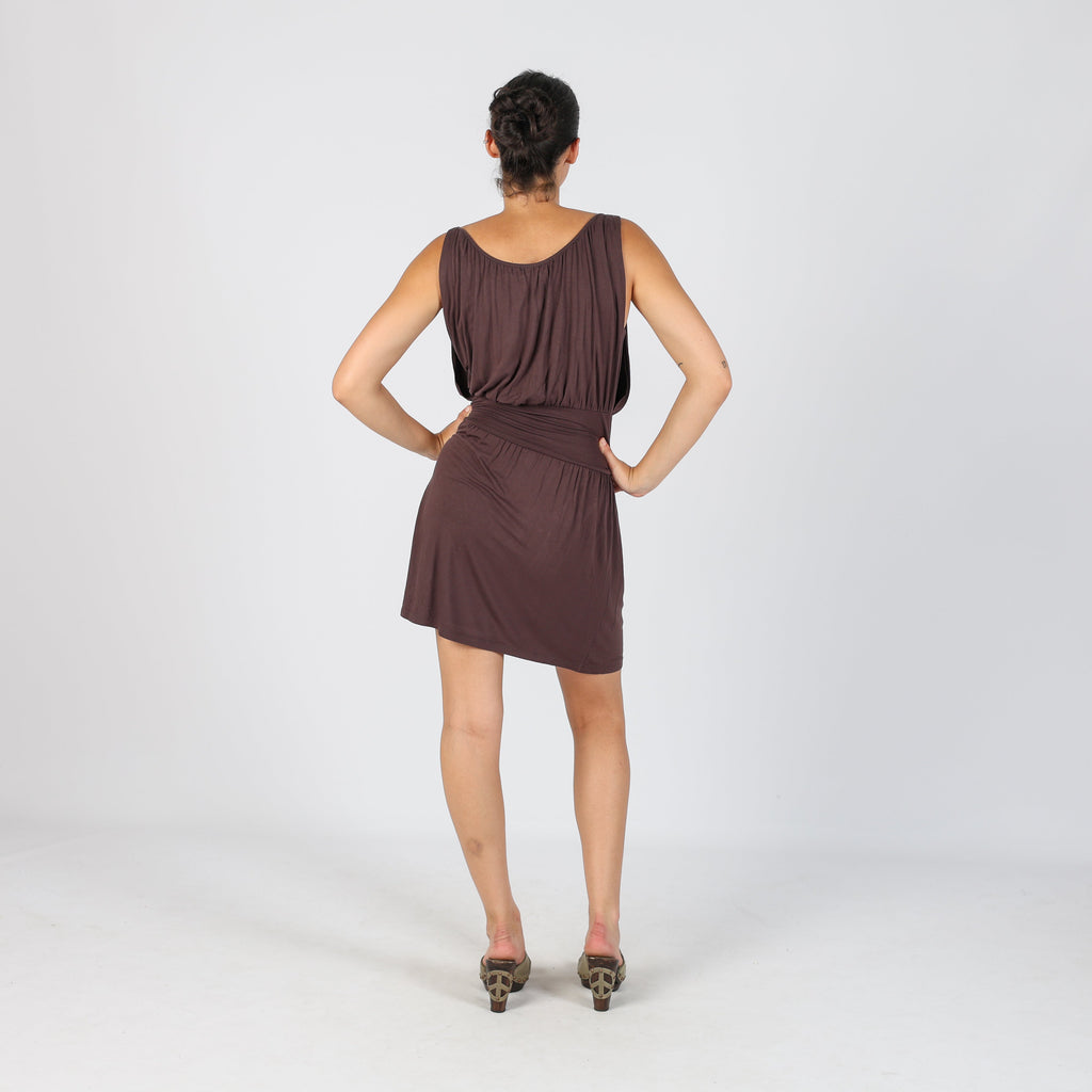Brown 90s Mamatayoe Woven Mini Dress (S)