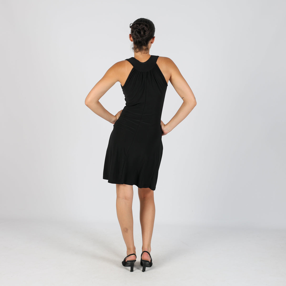 Black Y2K Elisa Landri Woven Midi Dress (S)