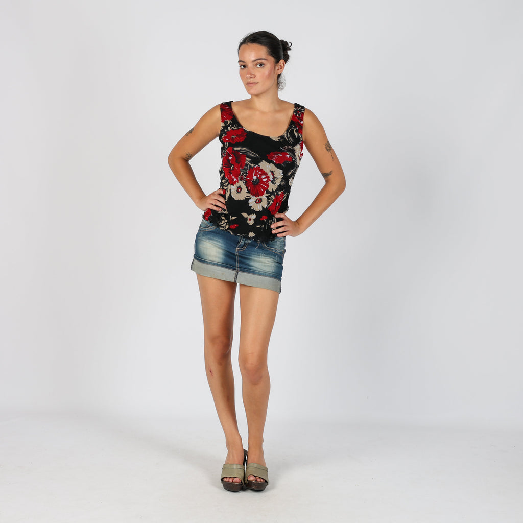 Blue Y2K Miss Bon Bon Denim Mini Skirt (M)