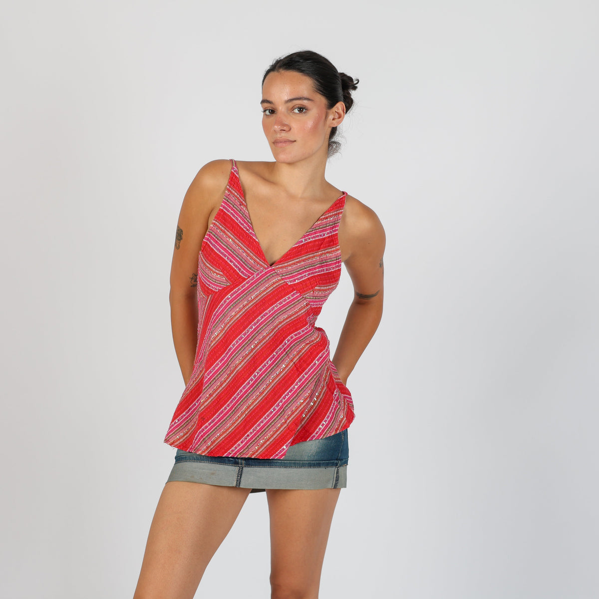 Red Y2K Cami sequins (M)