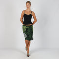 Dark Green Y2K Desigual Woven Midi Skirt (S)