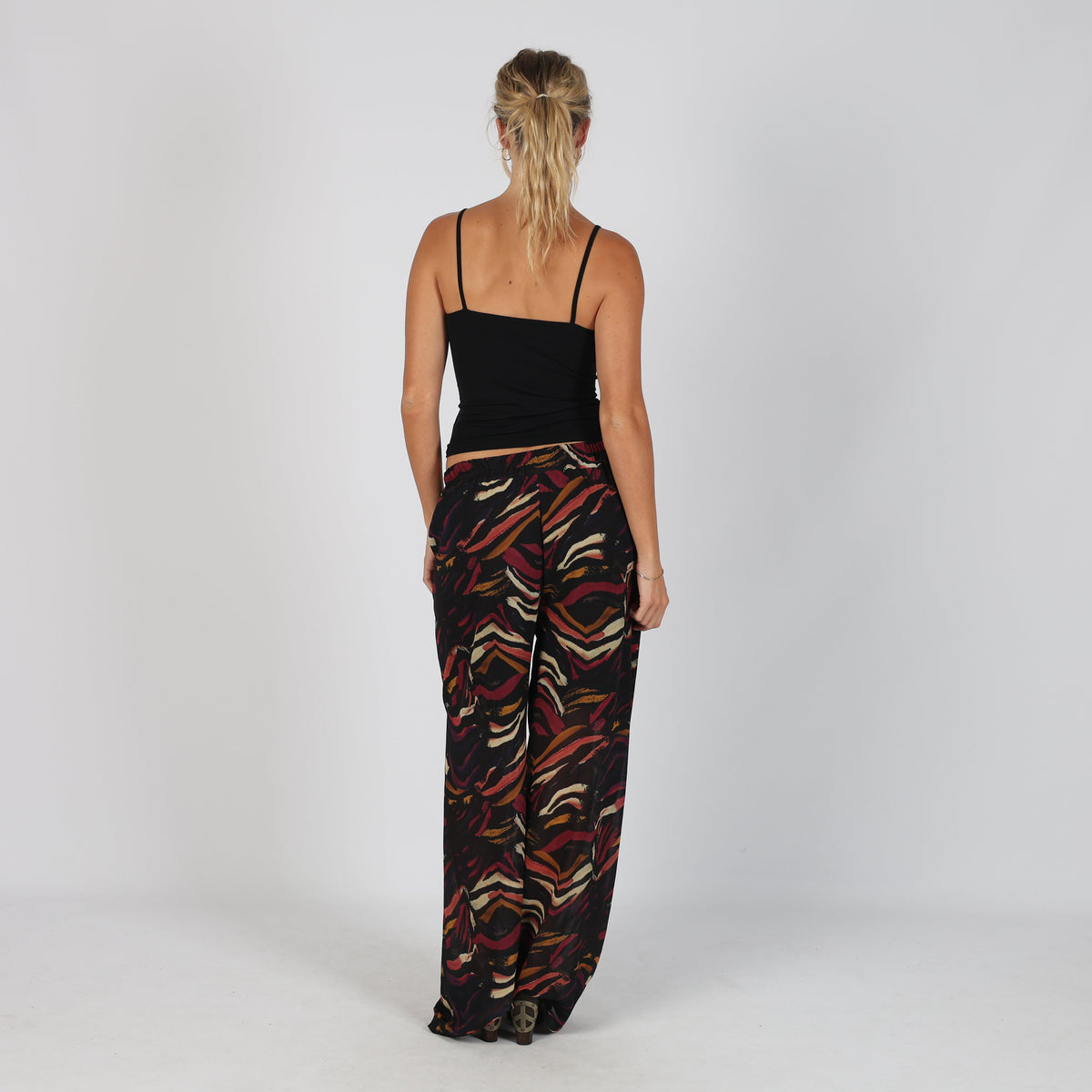 Black Y2K Gloss Roma Woven Trousers semi-sheer (XS)