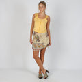 Beige Y2K Desigual Woven Mini Skirt (S)