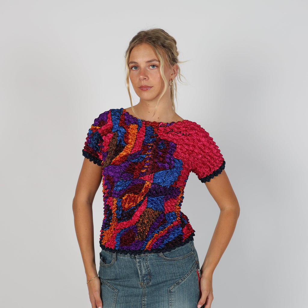 Multicoloured 90s Woven Top (XS)