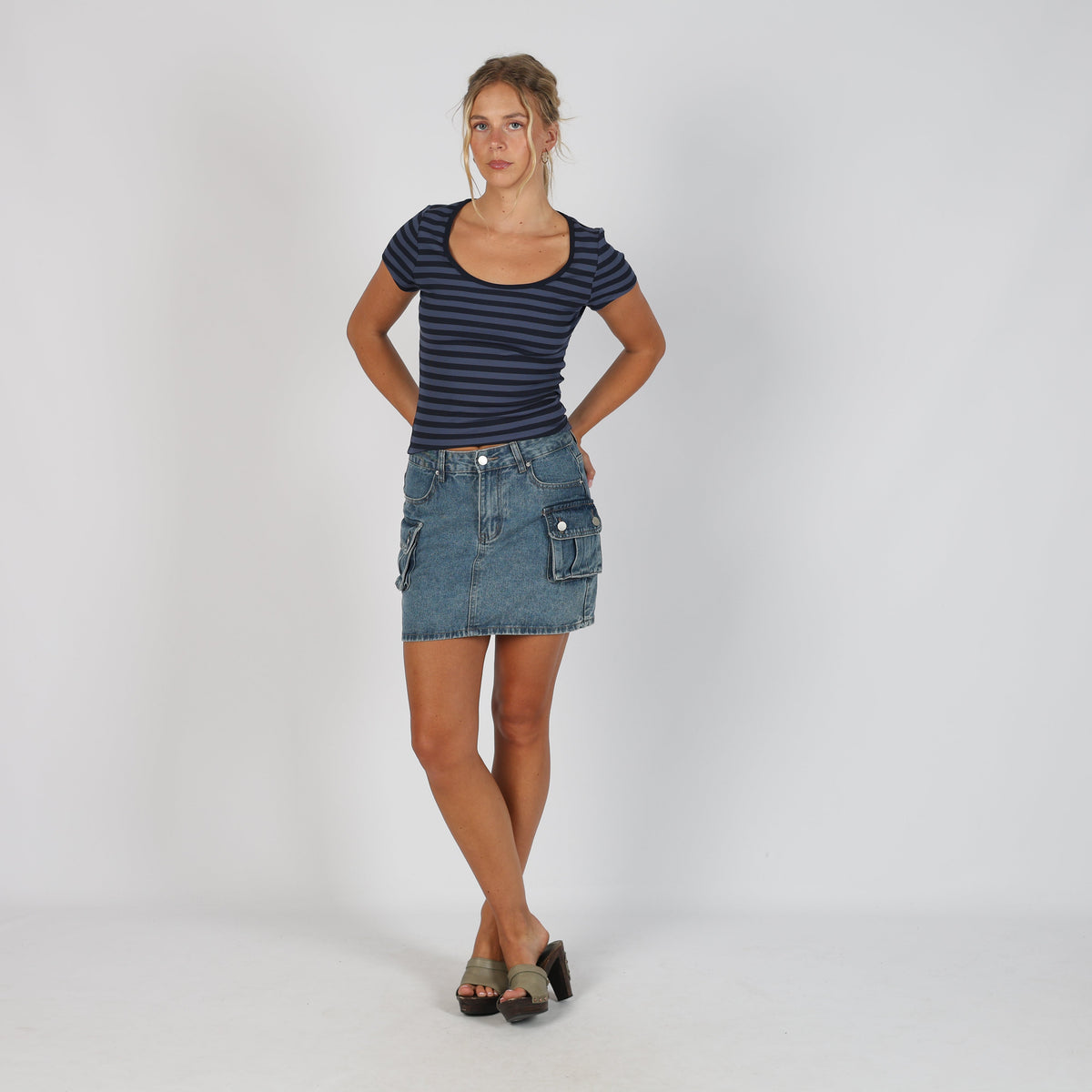Blue Y2K Monique Denim Mini Skirt (M)
