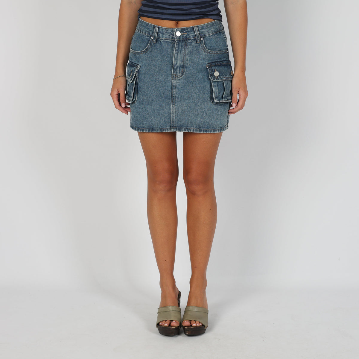Blue Y2K Monique Denim Mini Skirt (M)