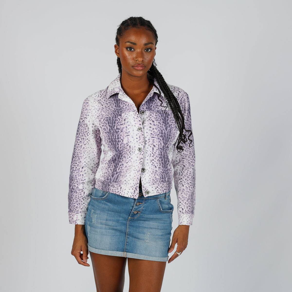 Purple Y2K MAD PEOPLE Denim Jacket (M)