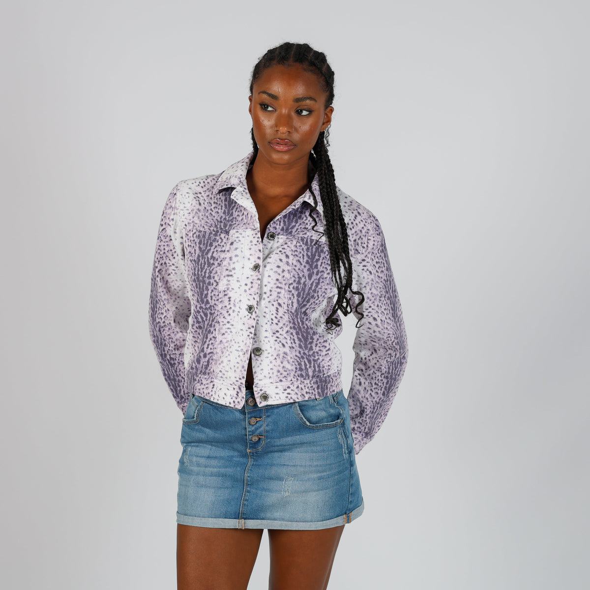 Purple Y2K MAD PEOPLE Denim Jacket (M)