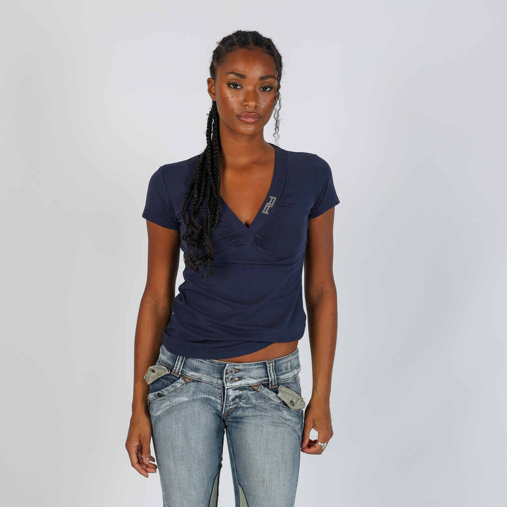 Navy Blue Y2K Artigli T-shirt (M)