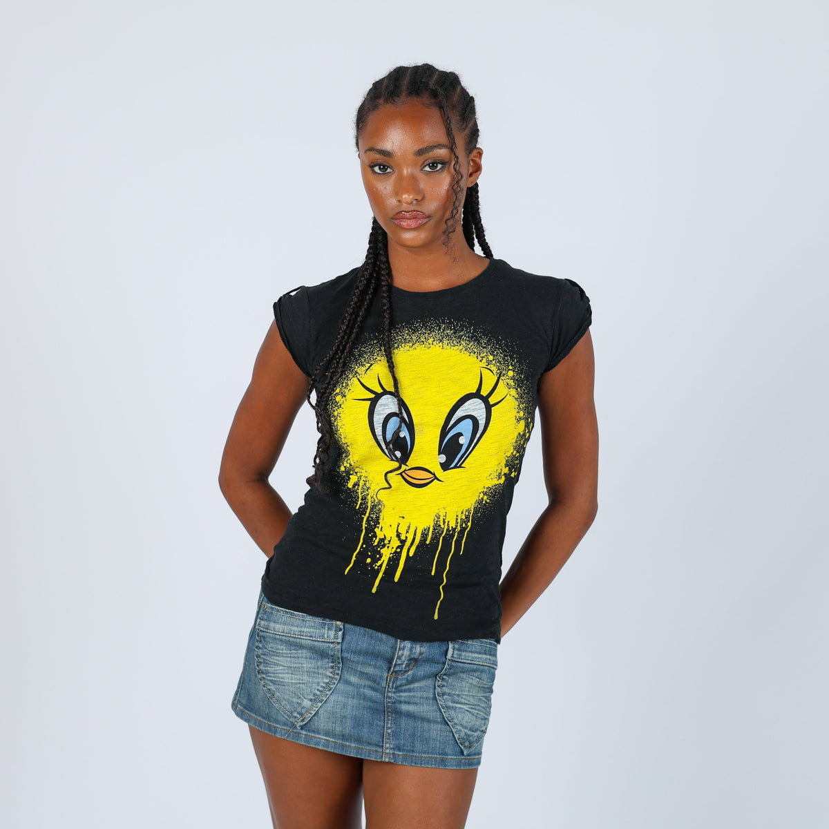 Black 90s Looney Tunes T-shirt (S)