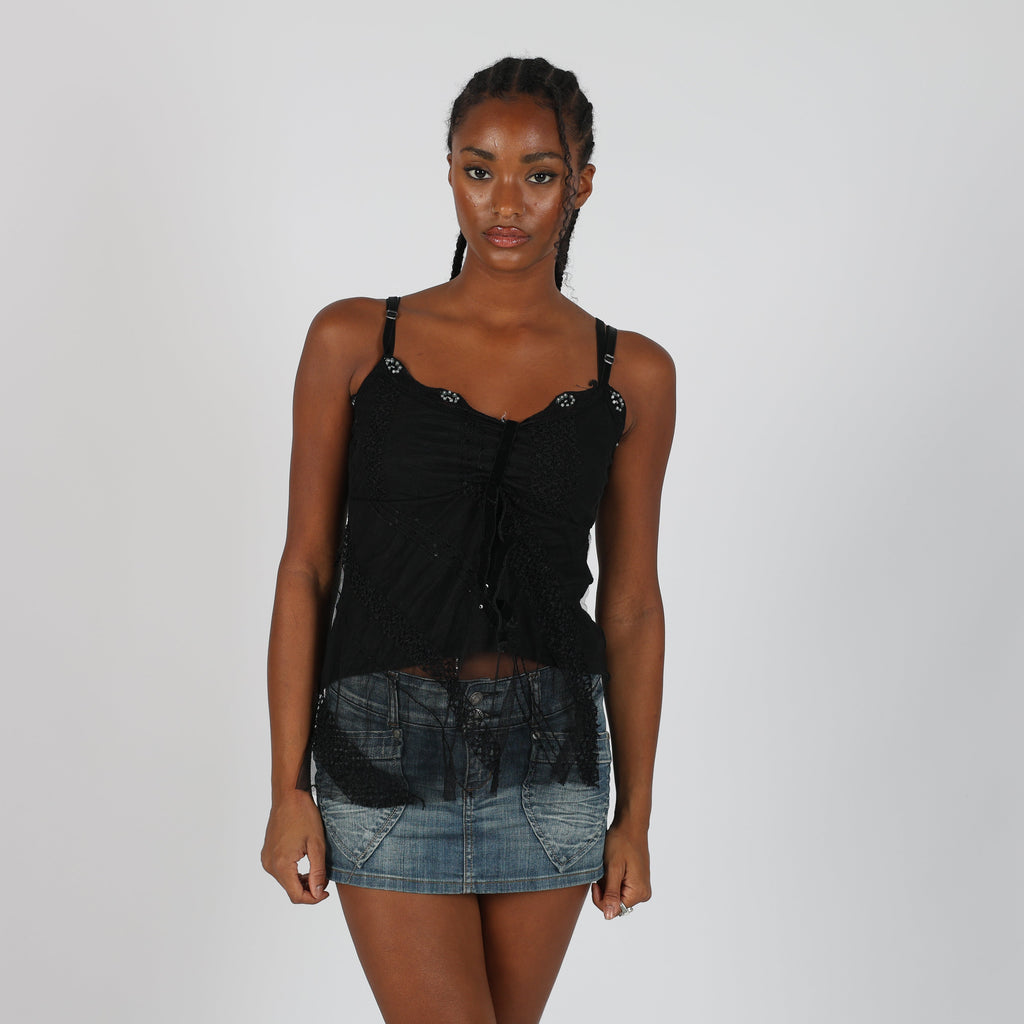 Black Y2K Reds Cami (M)