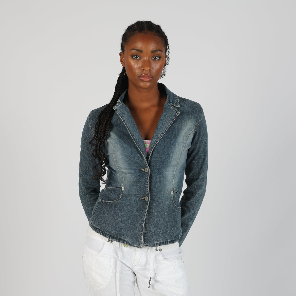 Blue Y2K Clockhouse Denim Jacket (S)