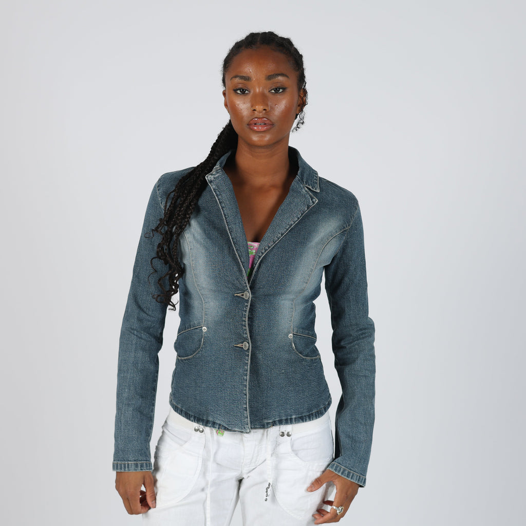 Blue Y2K Clockhouse Denim Jacket (S)