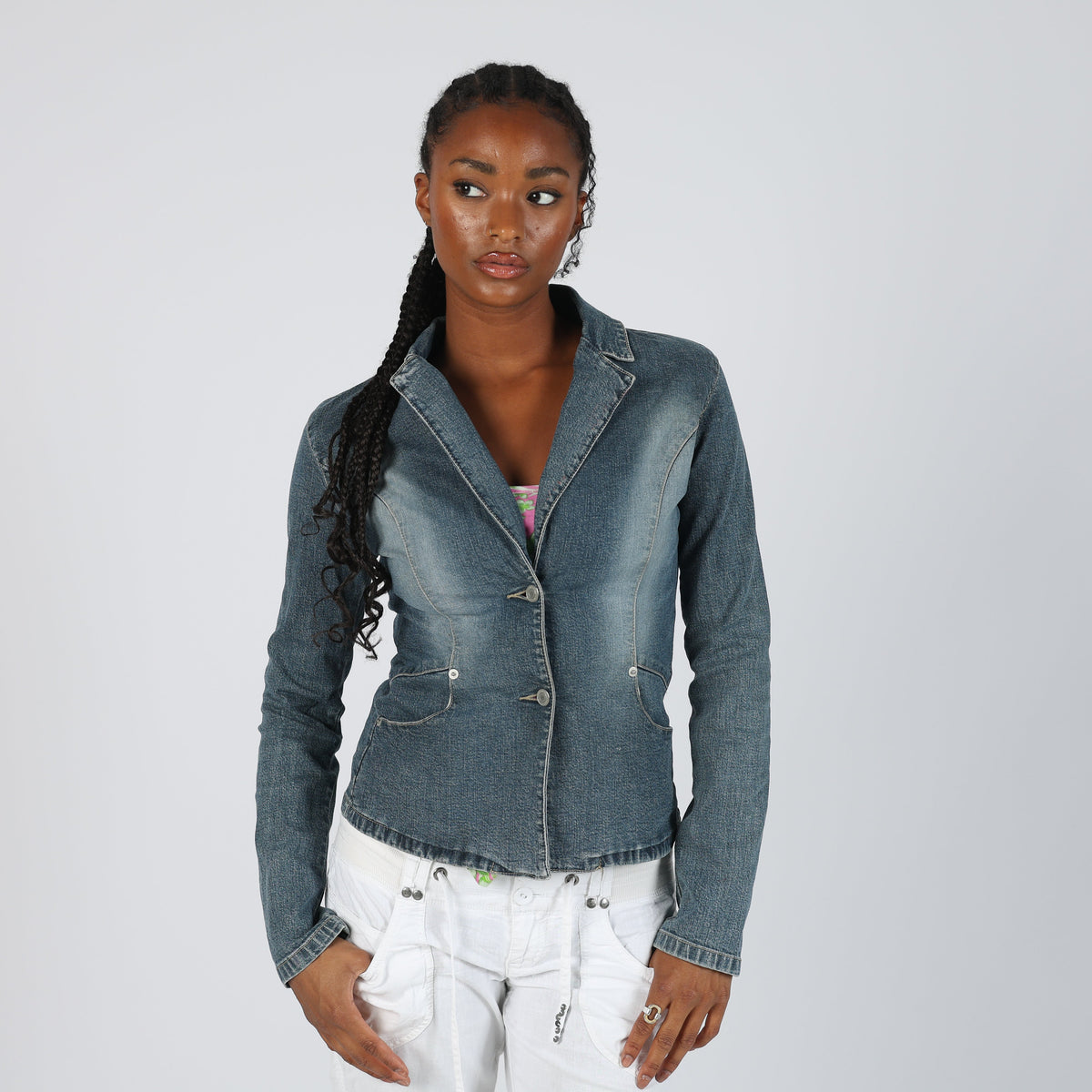 Blue Y2K Clockhouse Denim Jacket (S)