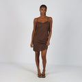 Brown 90s Woven Mini Dress (S)