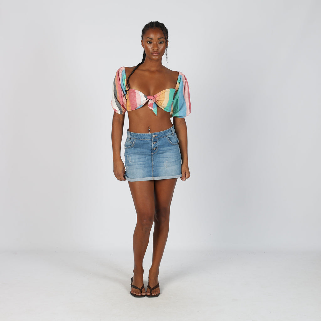 Blue 90s OVS Denim Mini Skirt (S)