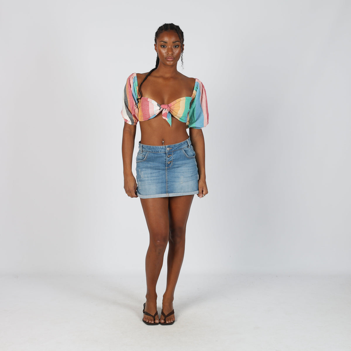 Blue 90s OVS Denim Mini Skirt (S)