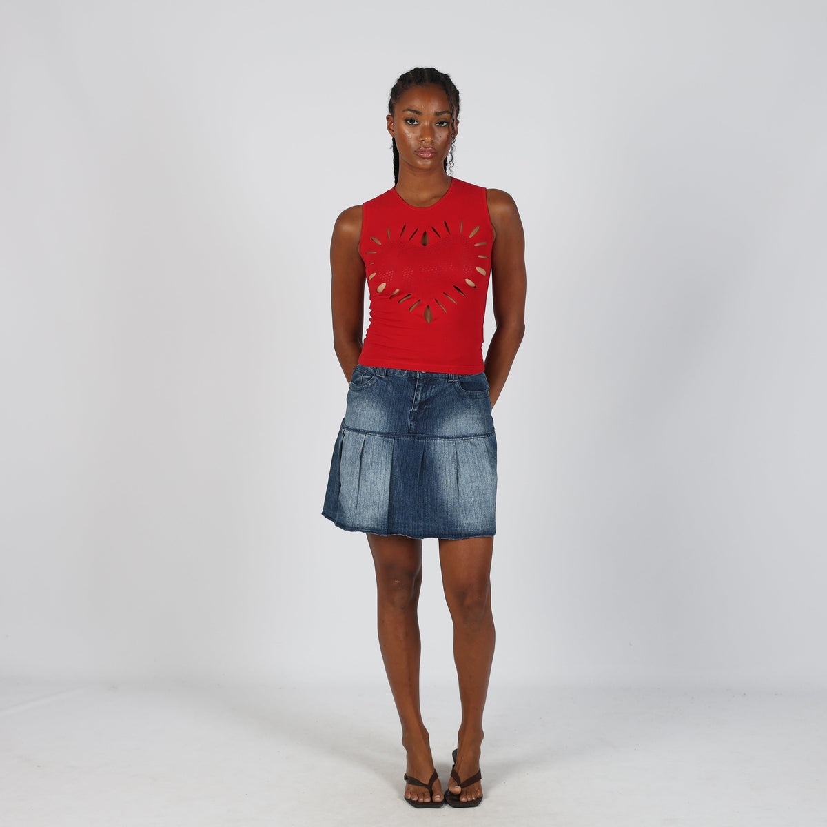 Blue Y2K Colours of the World Denim Mini Skirt (S)