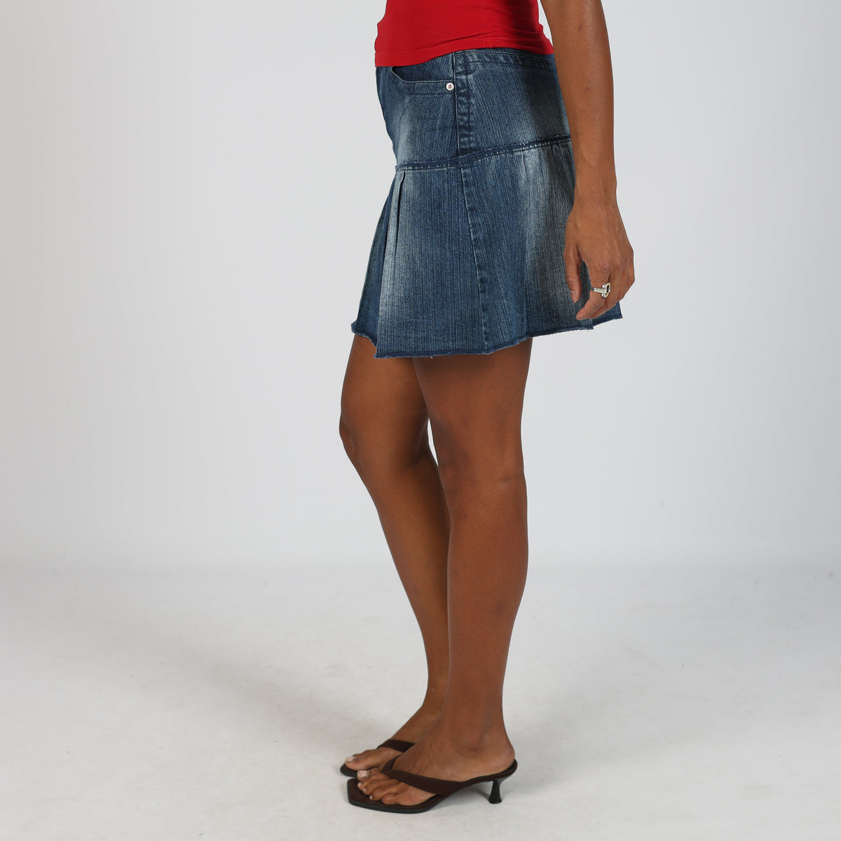 Blue Y2K Colours of the World Denim Mini Skirt (S)