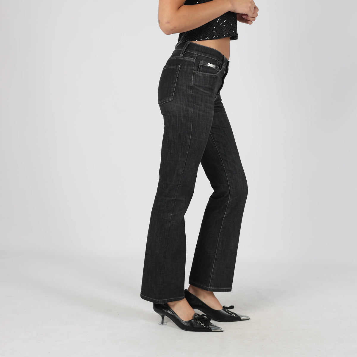 Black 90s Armani Straight Jeans (S)