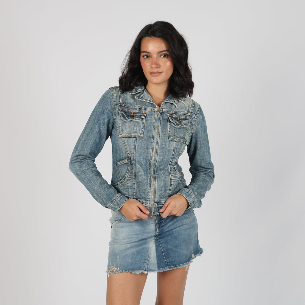 Blue Y2K United Colors of Benetton Denim Jacket (S)