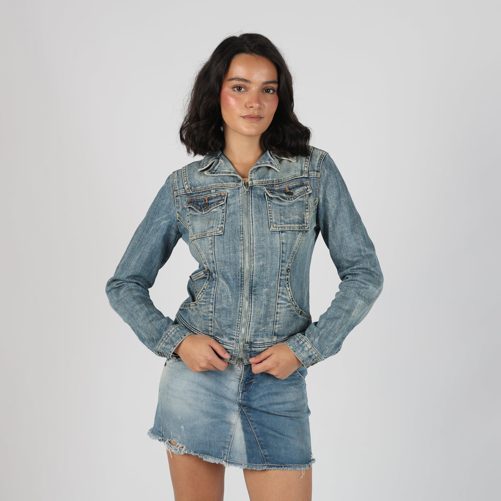 Blue Y2K United Colors of Benetton Denim Jacket (S)