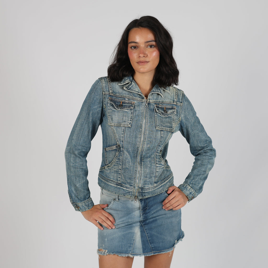 Blue Y2K United Colors of Benetton Denim Jacket (S)