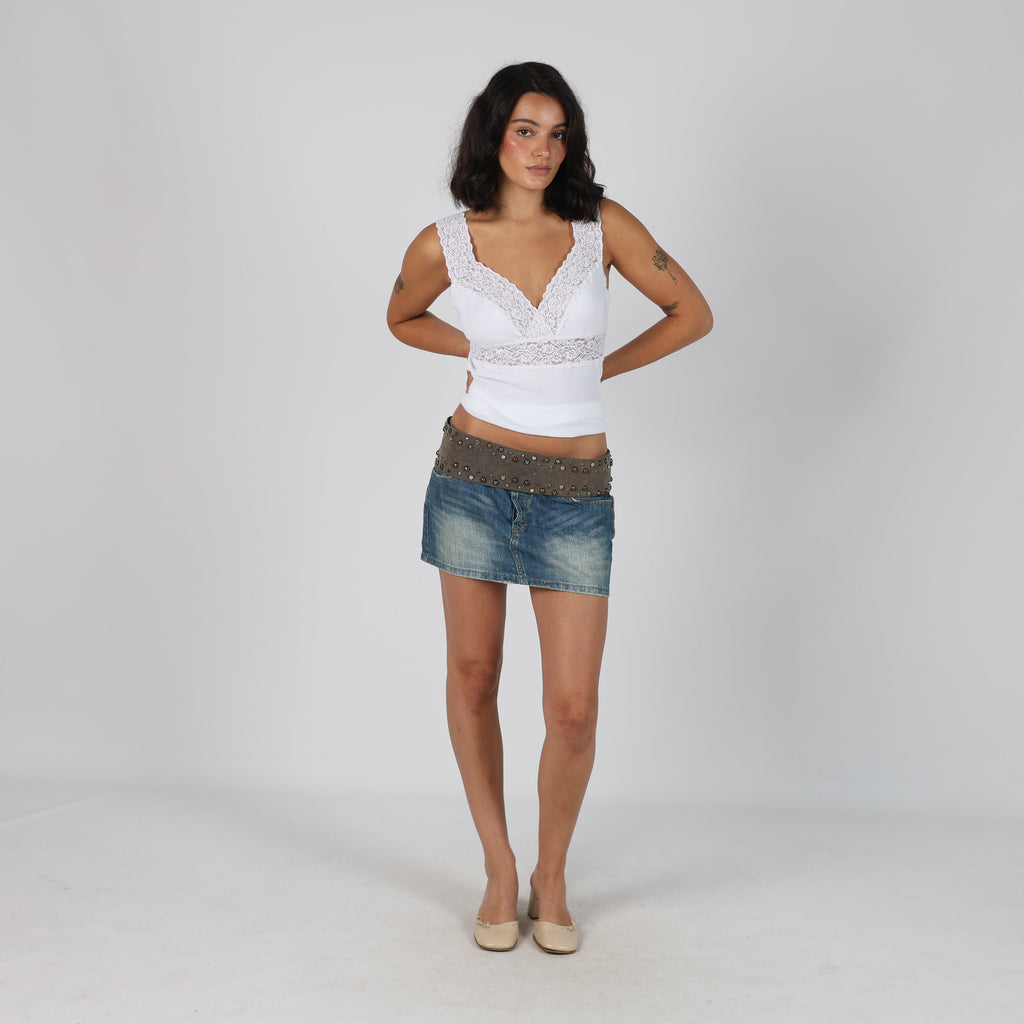 Blue Y2K Sicko19 Denim Mini Skirt (M)