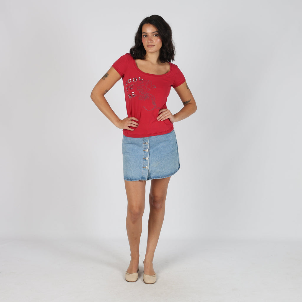 Blue Y2K Denim Mini Skirt (S)