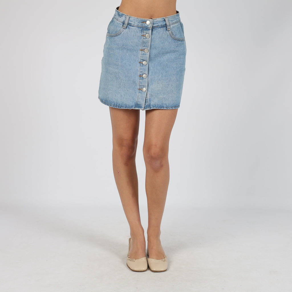 Blue Y2K Denim Mini Skirt (S)