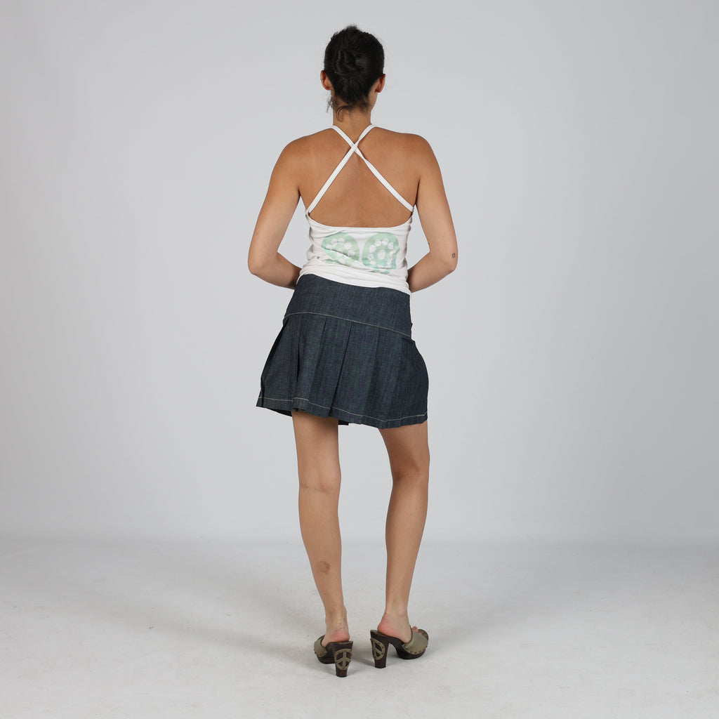 Navy Blue Y2K Denim Mini Skirt (S)