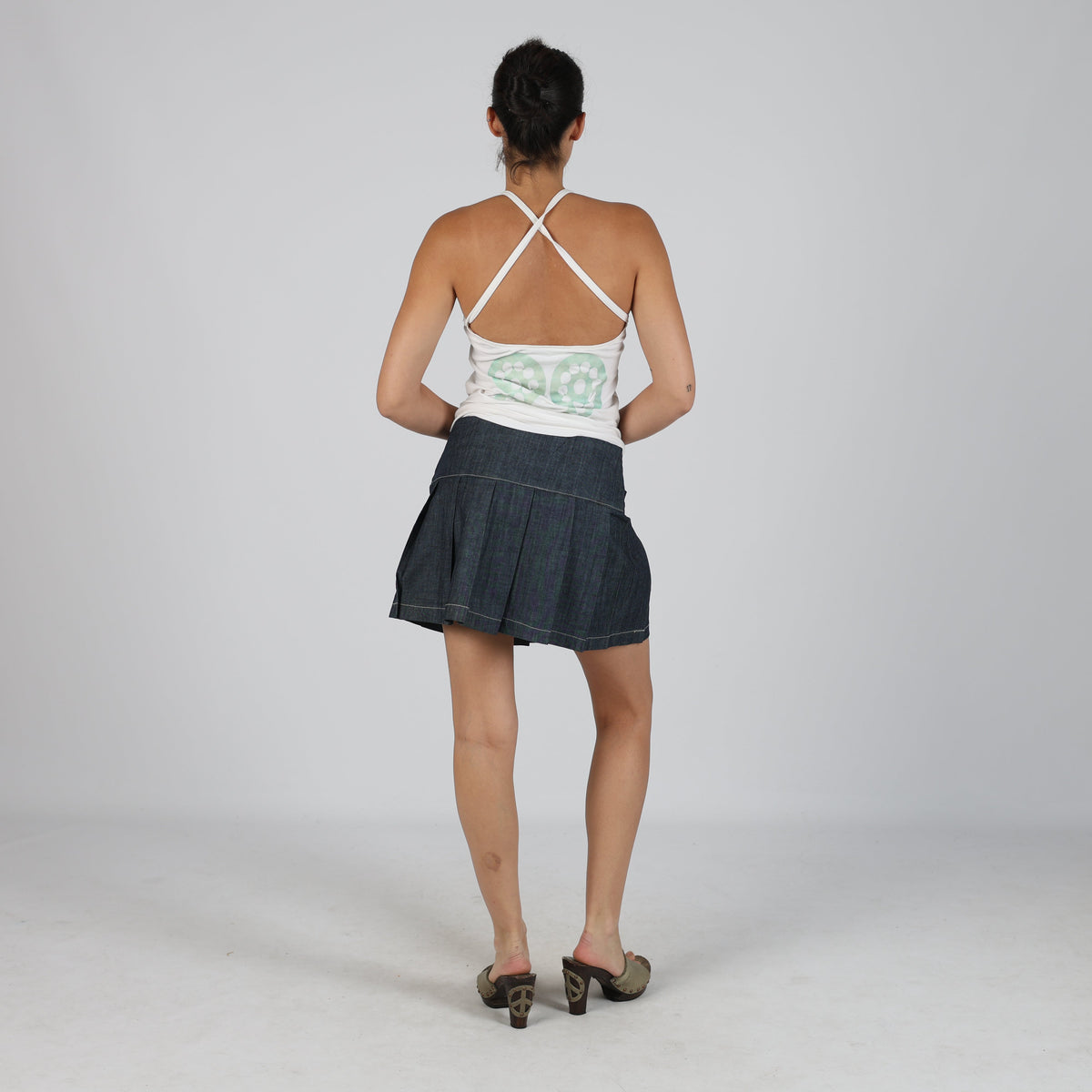 Navy Blue Y2K Denim Mini Skirt (S)