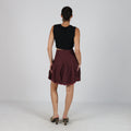 Burgundy Red Y2K PianuraStudio Woven Mini Skirt (M)