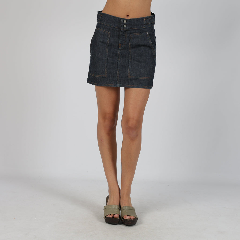 Navy Blue Y2K Calvin Klein Denim Mini Skirt (S)