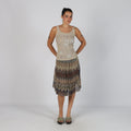 Brown Y2K Mesh Midi Skirt (M)