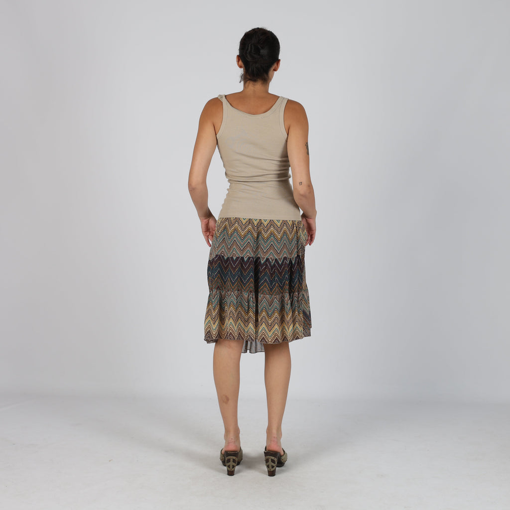 Brown Y2K Mesh Midi Skirt (M)
